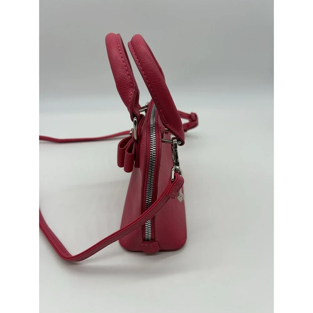 Betsey Johnson Women's Mini Dome Satchel Bag Hot Pink Floral Lining